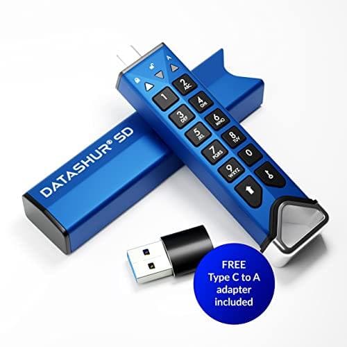 iStorage DataAshur SD | Krypterat USB-minne med flyttbara iStorage microSD-kort (säljs separat) | Lösenordsskyddad | Säkert samarbete | FIPS-kompatibe