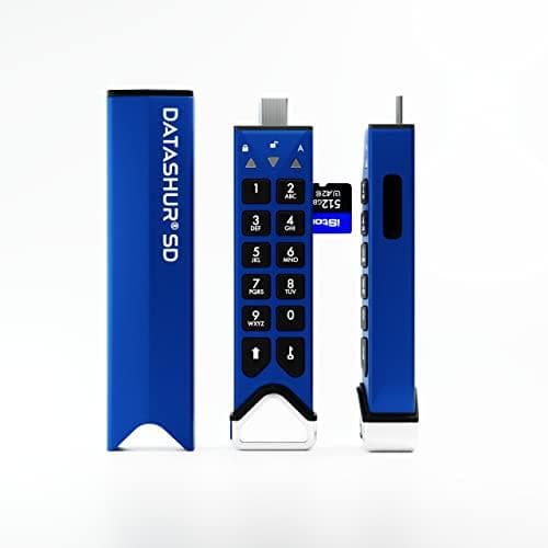 iStorage DataAshur SD | Krypterat USB-minne med flyttbara iStorage microSD-kort (säljs separat) | Lösenordsskyddad | Säkert samarbete | FIPS-kompatibe