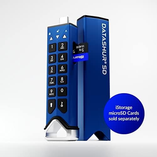 iStorage DataAshur SD | Krypterat USB-minne med flyttbara iStorage microSD-kort (säljs separat) | Lösenordsskyddad | Säkert samarbete | FIPS-kompatibe