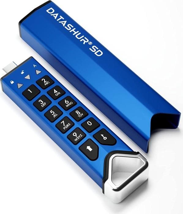 iStorage DataAshur SD | Krypterat USB-minne med flyttbara iStorage microSD-kort (säljs separat) | Lösenordsskyddad | Säkert samarbete | FIPS-kompatibe