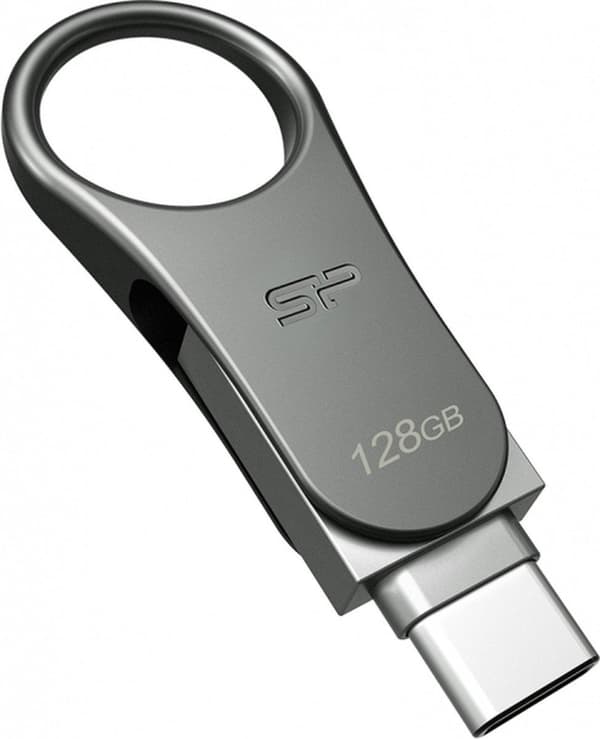 Silicon Power Mobile C80 USB-minne 128 GB USB Type-A / USB Type-C 3.0 (3.1 Gen 1) Titanium