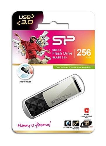 Silicon Power Blaze B30 USB-minne 256 GB USB Typ-A 3.2 Gen 1 (3.1 Gen 1) Svart, Silver