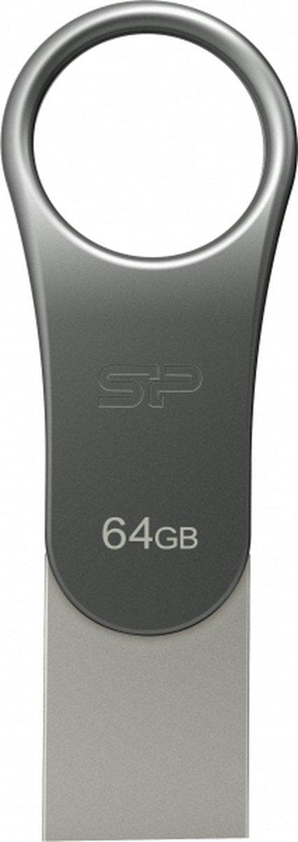 Silicon Power Mobile C80 USB-minne 64 GB USB Type-A / USB Type-C 3.0 (3.1 Gen 1) Titanium