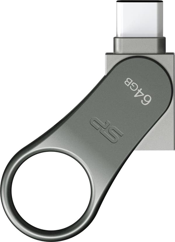 Silicon Power Mobile C80 USB-minne 64 GB USB Type-A / USB Type-C 3.0 (3.1 Gen 1) Titanium