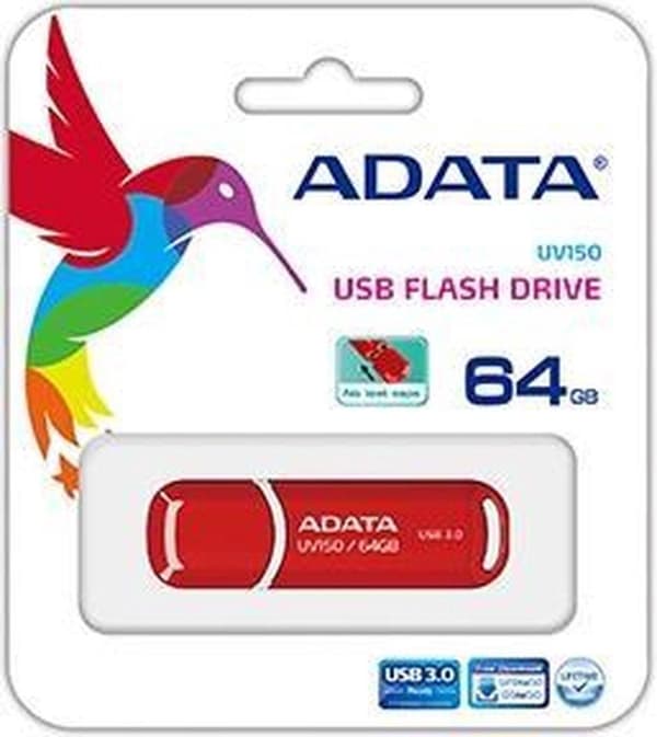 ADATA 64GB DashDrive UV150 USB-minne USB Typ-A 3.2 Gen 1 (3.1 Gen 1) Röd