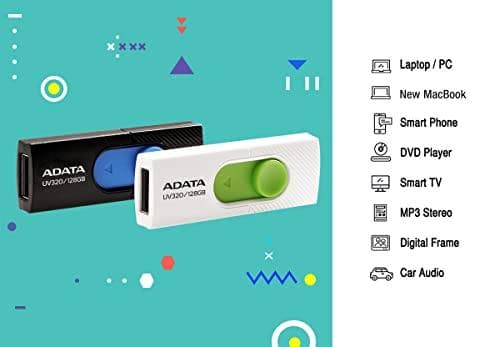 ADATA UV320 USB-minne 64 GB USB Typ-A 3.2 Gen 1 (3.1 Gen 1) Svart, Blå