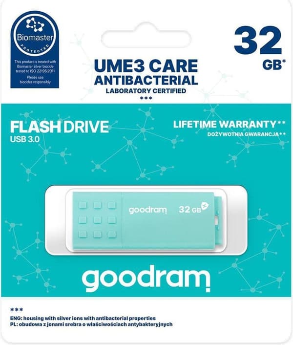 Goodram UME3 USB-minne 32 GB USB Typ-A 3.2 Gen 1 (3.1 Gen 1) Turkos