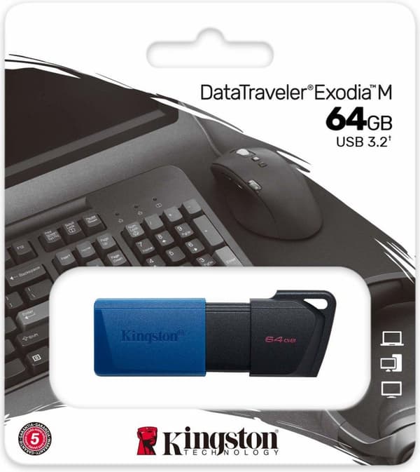 Kingston Exodia 64 GB USB 3.2. Blå
