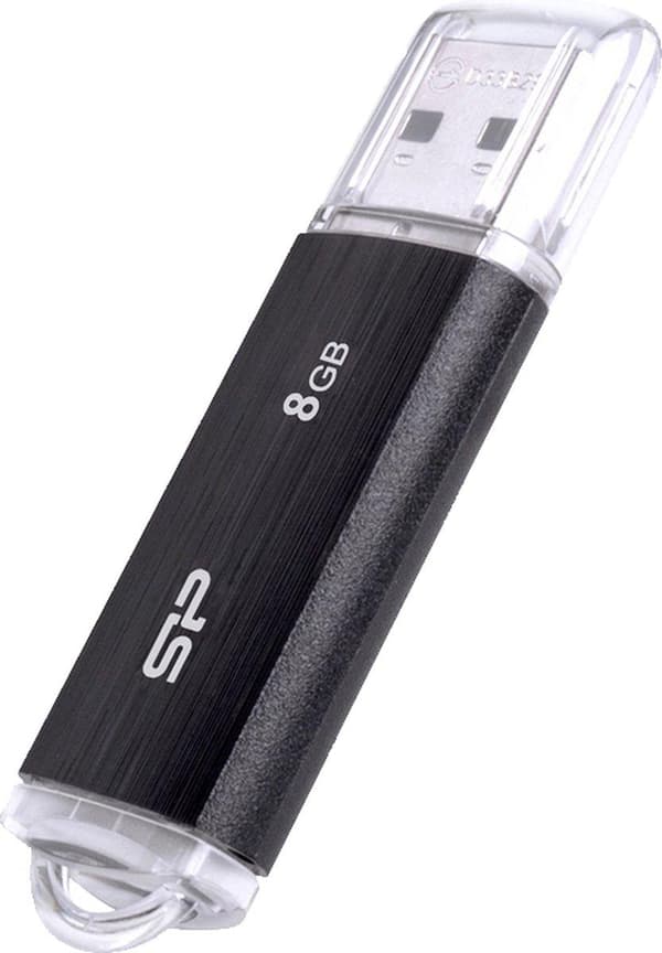 SILICON POWER Ultima U02 Pendrive USB-muistitikku 8 Gt USB 2.0 (SP008GBUF2U02V1K) Musta