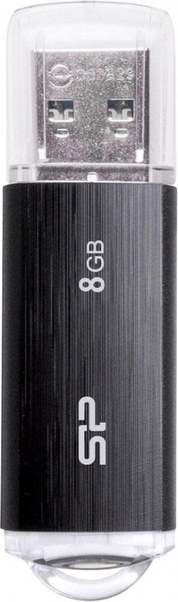 SILICON POWER Ultima U02 Pendrive USB-muistitikku 8 Gt USB 2.0 (SP008GBUF2U02V1K) Musta musta, Läpinäkyvä