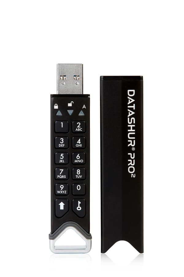 iStorage datAshur Pro2 - USB-muistitikku - USB3.0 - 256-bittinen - 32 Gt musta
