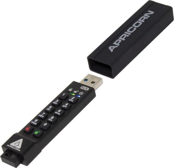 Apricorn Aegis Secure Key 3NX USB-muistitikku 16 Gt USB Type-A 3.2 Gen 1 (3.1 Gen 1) Musta musta