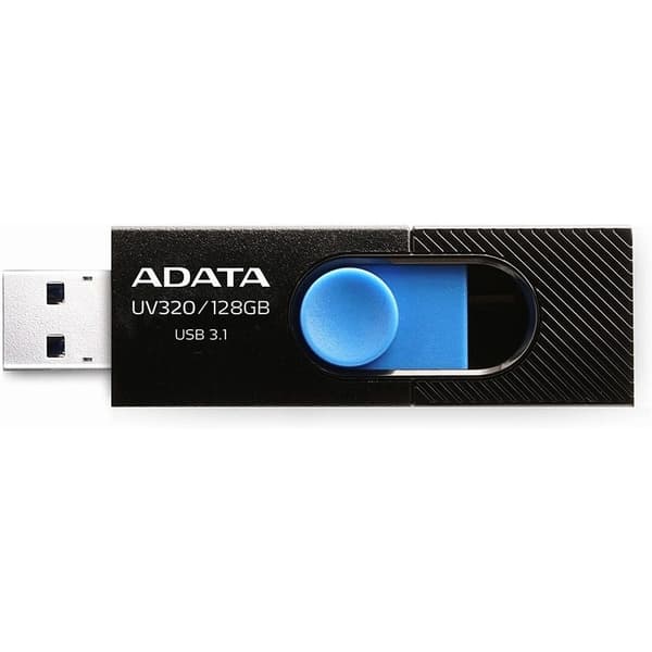 ADATA UV320 USB 3.1 128 GB Quick Slide Capless Flash Drive Black