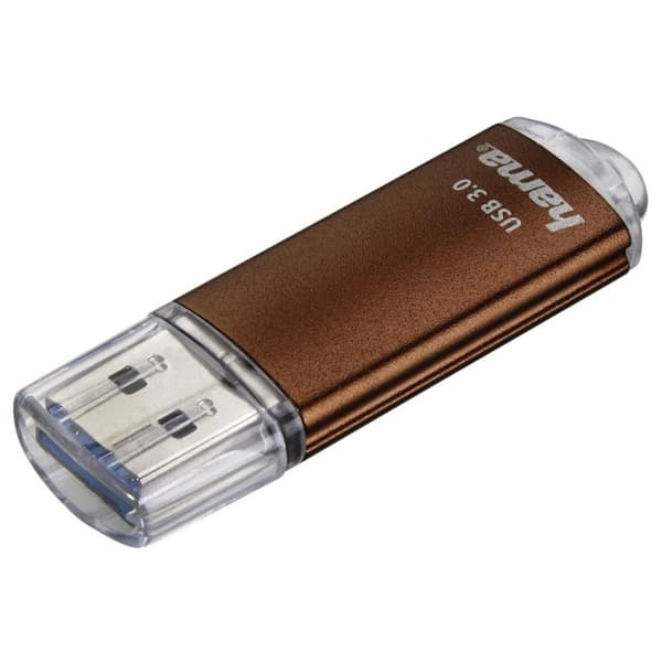 Hama 256GB USB stick USB 3.0 datastick (90 MB/s dataoverførsel, USB stick med øje til fastgørelse til nøglering, memory stick, memory stick med forseg Brun