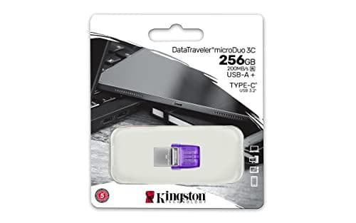 Kingston DataTraveler microDuo 3C - USB-flashdrev - 256GB - USB 3.2 Gen 1 / USB-C (DTDUO3CG3/256GB)
