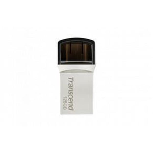 Transcend JetFlash 890 USB-minne smartphone/surfplatta Silver 128 GB USB 3.2 Gen 2 (USB 3.1), USB-C