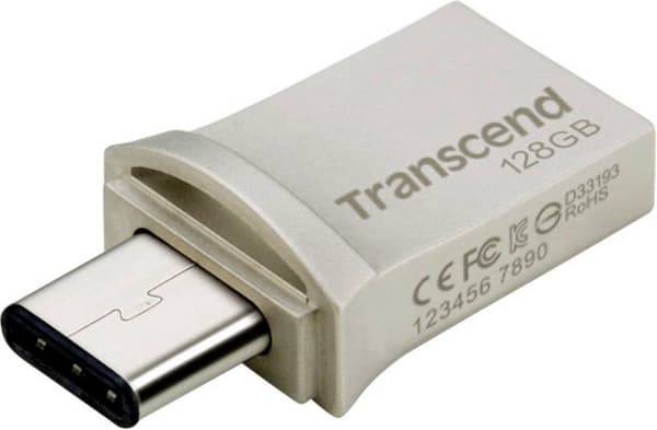 Transcend JetFlash 890 USB-minne smartphone/surfplatta Silver 128 GB USB 3.2 Gen 2 (USB 3.1), USB-C