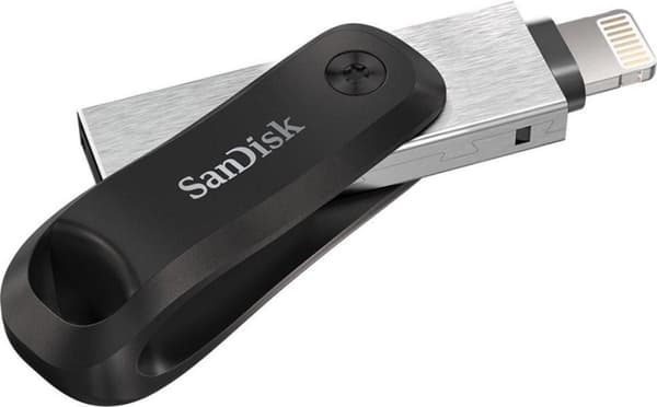 SanDisk iXpand™ Flash Drive Go USB-minne smartphone/surfplatta Svart, Silver 128 GB USB 3.2 Gen 1 (USB 3.0), Apple Lightning
