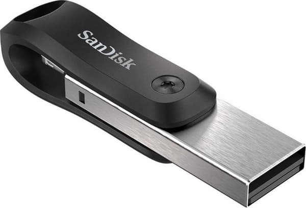 SanDisk iXpand™ Flash Drive Go USB-minne smartphone/surfplatta Svart, Silver 128 GB USB 3.2 Gen 1 (USB 3.0), Apple Lightning