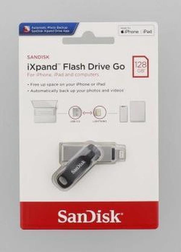 SanDisk iXpand™ Flash Drive Go USB-minne smartphone/surfplatta Svart, Silver 128 GB USB 3.2 Gen 1 (USB 3.0), Apple Lightning