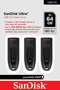 Miniatyrbild 3 av 3: SanDisk Ultra - USB-minne - 64GB - USB 3.0 (paket med 3)