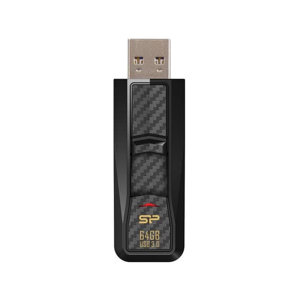 SILICON POWER Blaze B50 - USB-flashdrev - 256GB - USB 3.1 Gen 1 - kulfiber sort (SP256GBUF3B50V1K)