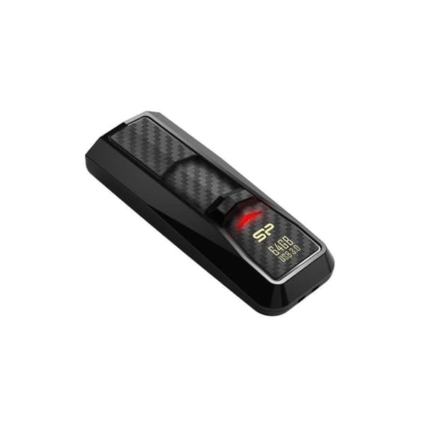 SILICON POWER Blaze B50 - USB-flashdrev - 256GB - USB 3.1 Gen 1 - kulfiber sort (SP256GBUF3B50V1K) Sort