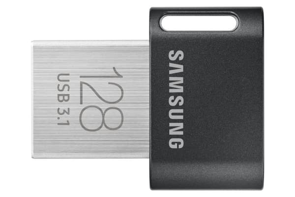 Samsung FIT Plus MUF-128AB - USB-muistitikku - 128 Gt - USB 3.1 Harmaa, Hopea