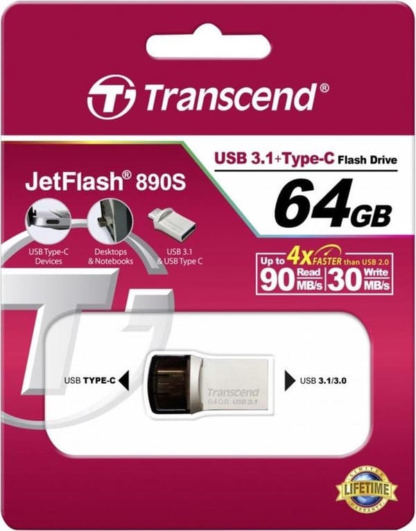 Transcend JetFlash 890 - USB stick - 64 GB
