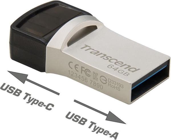 Transcend JetFlash 890 - USB stick - 64 GB Sort, Sølv