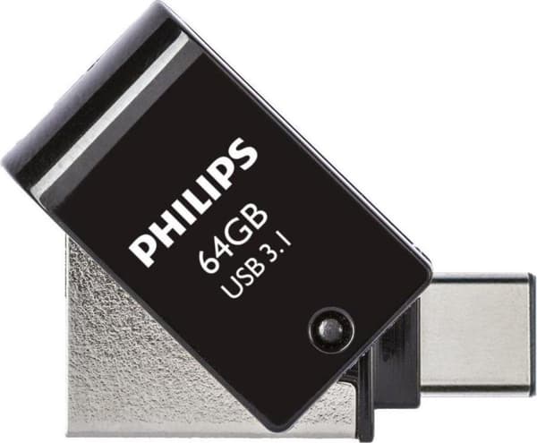 Philips FM64DC152B - 2i1 USB 3.1/USB C 64GB Sort