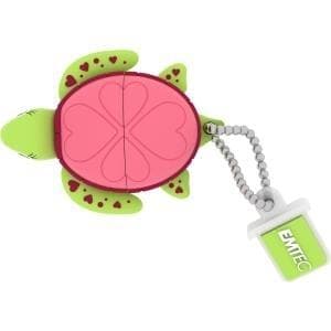 Emtec Turtle Lady 16GB 16GB USB 2.0 Type A USB Flash Drive Memory Stick (USB 2.0, Type A, Pink Cover, Grøn, Pink, Grøn gummi, Blister) Grøn, Lyserød
