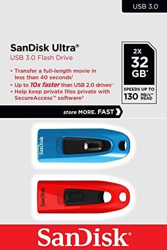 SanDisk Ultra - USB-minne - 32 GB - USB3.0 (paket med 2) (SDCZ48-032G-G462)