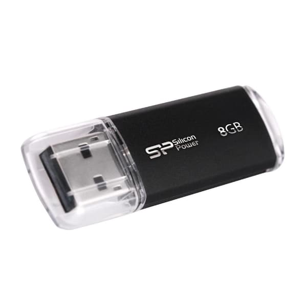SILICON POWER Ultima II I-Series - USB-minne - 8GB - USB2.0 - svart (SP008GBUF2M01V1K) Svart