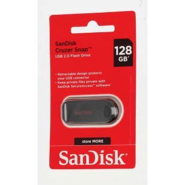 SanDisk Cruzer Snap USB-minne 128 GB USB 2.0 Svart SDCZ62-128G-G35