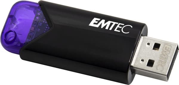 Emtec Click Easy B113 USB 3.0 (3.2) Memory Stick 128GB Flash Drive Externt minne 20MB/s Läs 10MB/s Write Click Easy - 21x57x12mm lila Svart, Violett