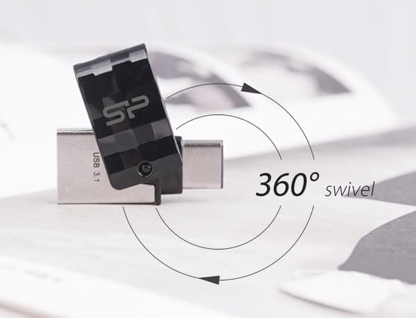 Silicon Power C31 Dual USB USB-A / USB-C USB stick - 64GB - Sort
