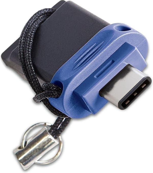 Verbatim Dual - USB-Stick 3.0 64 GB - USB-C / USB-A - Blå Svart, Blå, Silver