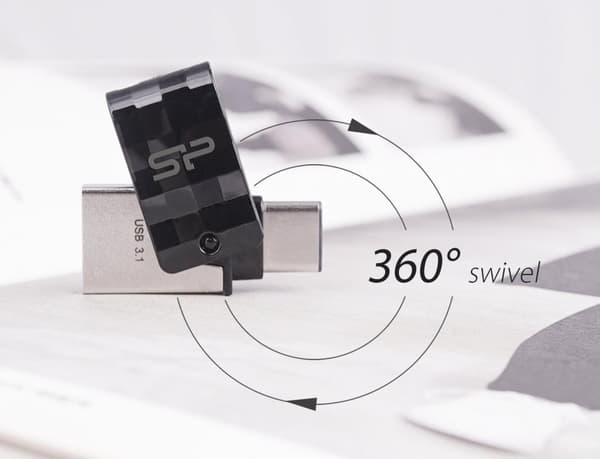 Silicon Power C31 Dual USB USB-A / USB-C USB stick 16GB - Sort