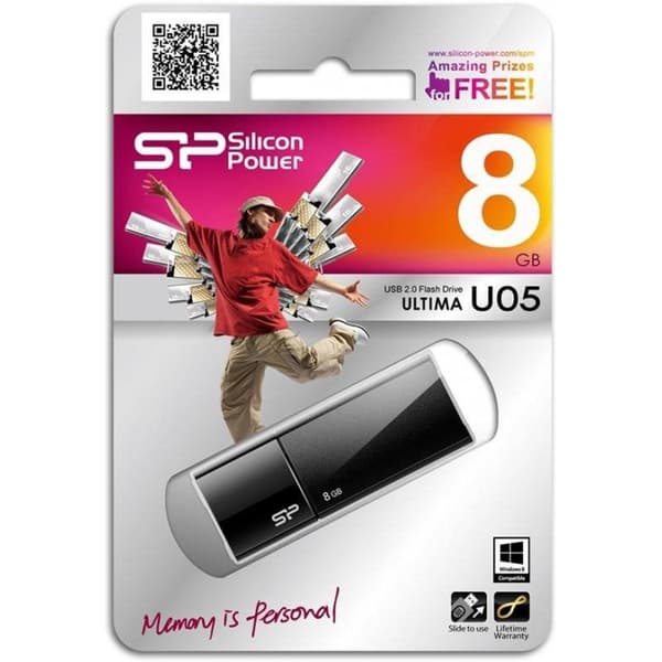 Silicon Power Ultima U05 - USB-minne - 8 GB Svart