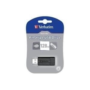 Verbatim PinStripe USB-asema - USB-muistitikku - 128 Gt - USB 2.0 - musta musta
