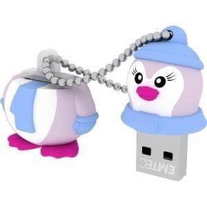 EMTEC Animalitos Marine Range M336 Miss Penguin - USB-flashdrev - 16GB - USB2.0 (ECMMD16GM336) Blå, Lilla, Hvid