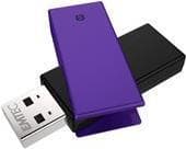 Emtec C350 Brick 2.0 USB-tikku 8 Gt USB Type-A musta, violetti - USB-tikut (8 Gt, USB Type-A, 2.0, 15 MB/s, pyörivä rengas, musta, violetti) musta, Purppura