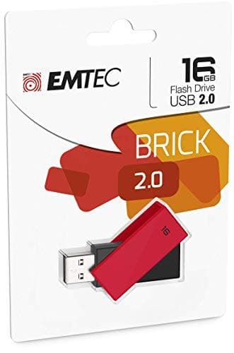 EMTEC C350 Brick 2.0 - USB-minne - 16 GB - USB2.0 - Röd (ECMMD16GC352)