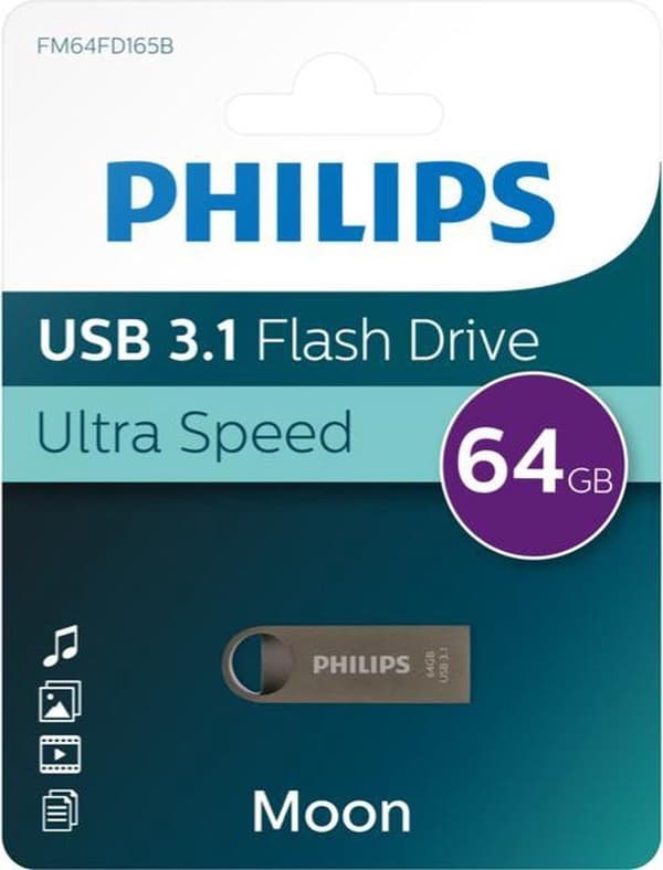 Philips FM64FD165B - USB 3.1 64GB - Måne