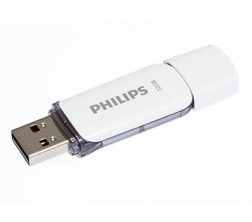 Philips SNOW USB-tikku 32 Gt USB 2.0 Harmaa FM32FD70B/00 Valkoinen