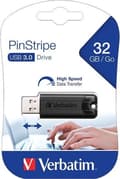 Miniatyrbild 8 av 9: Verbatim Store 'n' Go PinStripe -V3.0 USB-minne - 32 GB Svart