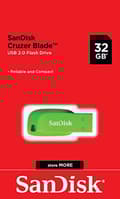 Miniatyrbild 2 av 3: SanDisk Cruzer Blade - USB-minne - 32GB - USB 2.0 - Electric Green