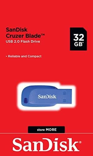 Sandisk Cruzer Blade - USB Flash Drive - 32GB - USB 2.0 - Electric Blue (SDCZ50C-032G-B35BE)