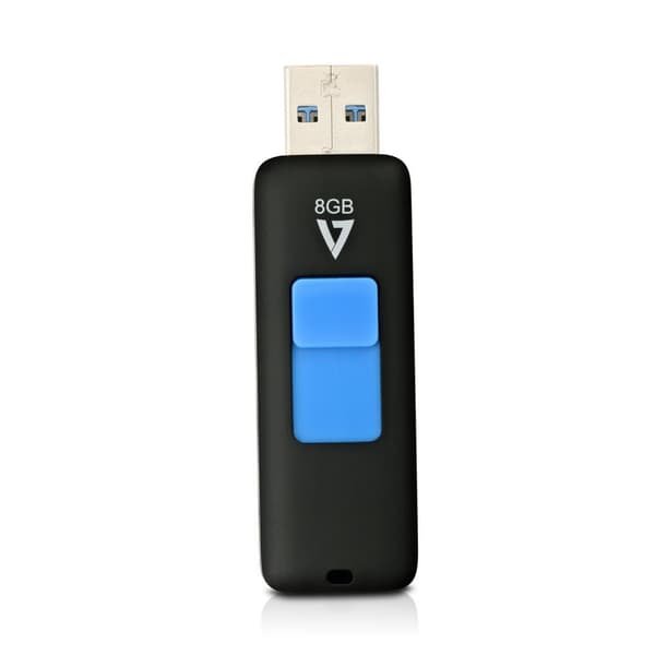 V7 VF3GAR-3E - USB-muistitikku - 8 Gt - USB3.0 - Musta (VF38GAR-3E) musta, Sininen
